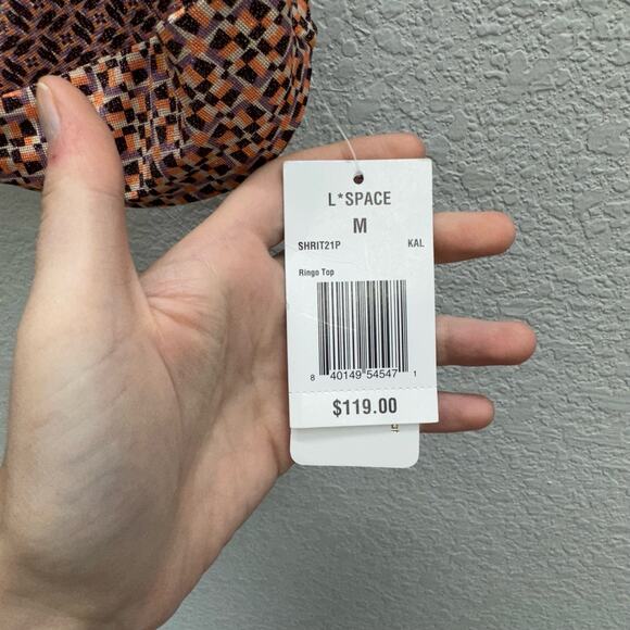 L Space Swimsuit Top Women's Size M Ringo Bikini Top Kaleidoscope Twin Print New - Picture 5 of 5